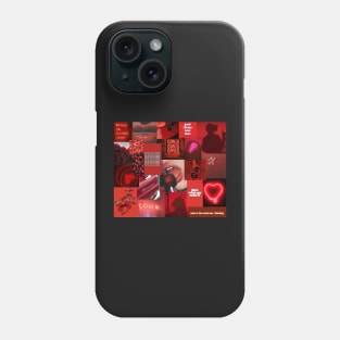 red aesthetic collage Phone Case