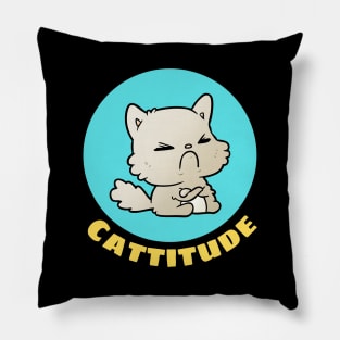 Cattitude | Cute Cat Pun Pillow