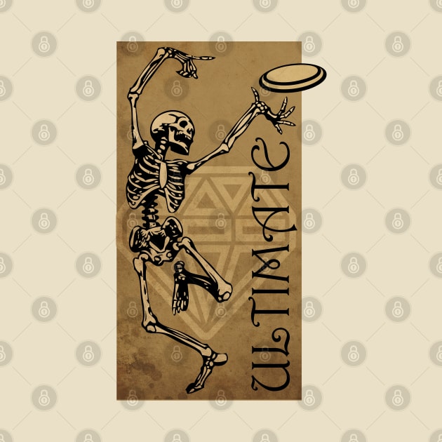 Ultimate Frisbee Vintage Skull by CTShirts