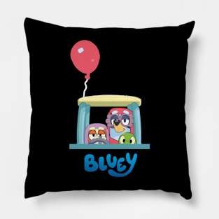 driving bluey Pillow