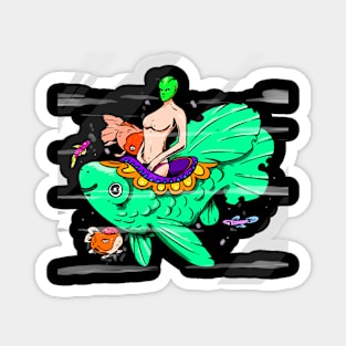 alien masked fish queen Magnet