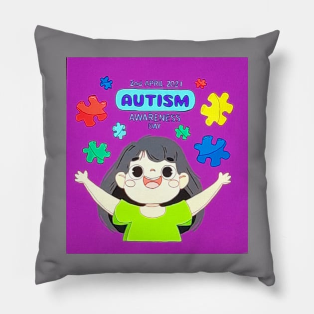 Autism Awareness Day Pillow by Sabrina's Design