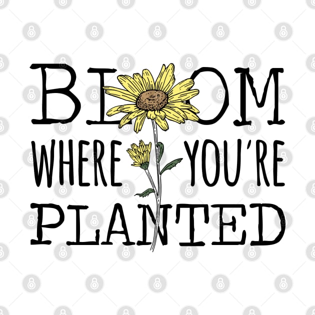 Bloom Where You're Planted Sunflower by Move Mtns