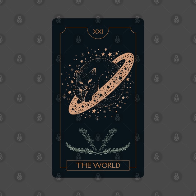 Cat Tarot Card | The World XXI by pawsitronic