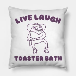 Live laugh toaster bath, Funny Sweatshirt, Cartoon Meme Top, Vintage Cartoon Sweater, Unisex Pillow