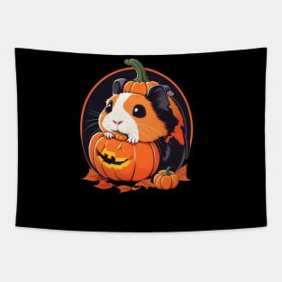 Cute halloween pumpkin guinea pig Tapestry