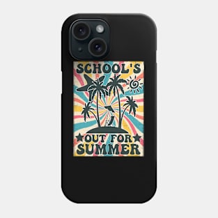 school's out for summer teacher last day of school groovy,school's out for summer teacher happy summer Phone Case