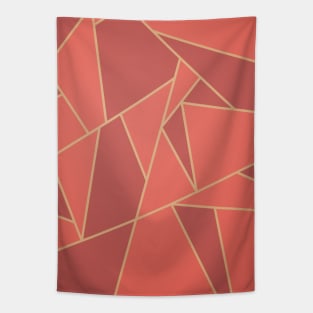 Coral Art Deco Pattern Tapestry