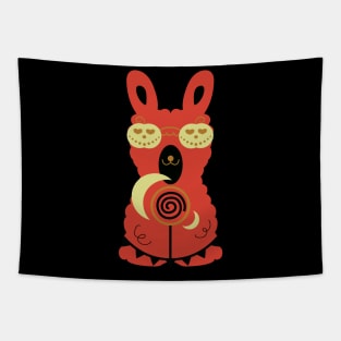 Halloween pumpkin llama Tapestry