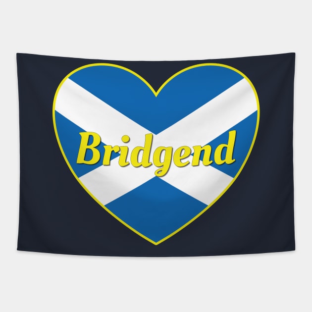 Bridgend Scotland UK Scotland Flag Heart Tapestry by DPattonPD
