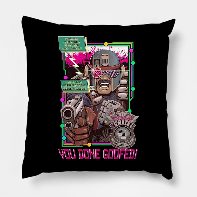 Cyber Police Pillow by willblackb4