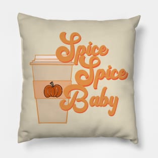 Spice spice baby retro vintage spiced latte fall pumpkin design Pillow