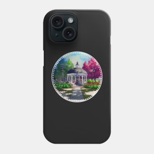 Gazebo at Town Square - Spring - Blue Sky II - Gilmore Phone Case