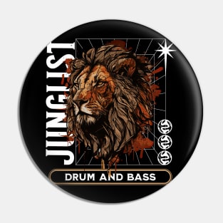 DRUM AND BASS  - Junglist Lion Y2K spice (White) Pin