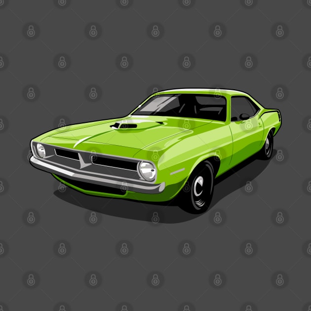 1970 Plymouth Barracuda in Lime Light by candcretro