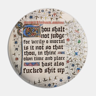 "Thou shalt not judge" - updated Book of Hours with snarky tongue-in-cheek phrase Pin