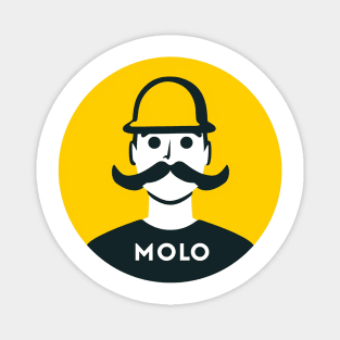 Building Boldness: Molo Logo in Heroic Pop Art Style Magnet