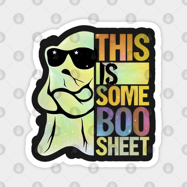 Funny This Is Some Boo Sheet Ghost Retro Halloween Costume. Magnet by masterpiecesai