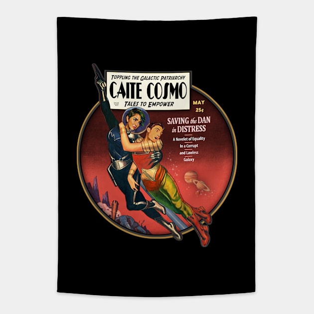 Caite Cosmo, Pulp Sci-fi Space Hero Tapestry by GeekDen