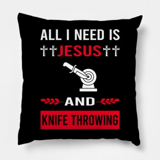 I Need Jesus And Knife Throwing Knives Pillow