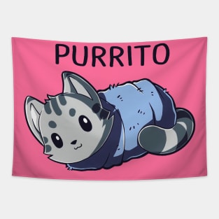 Purrito - Cute Cat Lover Quote Animal Lover Tapestry