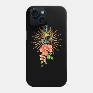 Awesome snake with flowers Phone Case