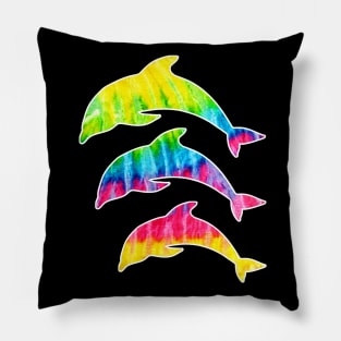 Tie Dye Dolphins Pillow