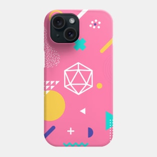 Polyhedral Dice Set Memphis Design Pink Tabletop RPG Phone Case