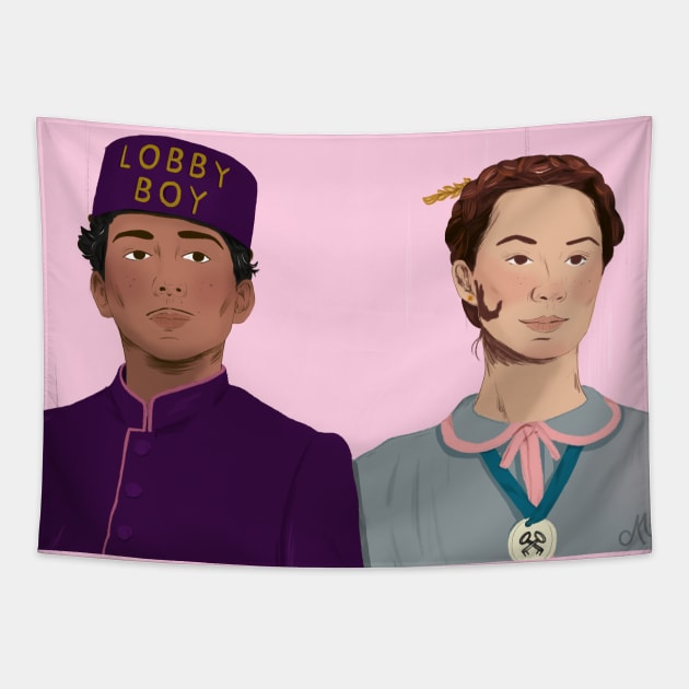 The Grand Budapest Hotel Tapestry by ouiouicathy