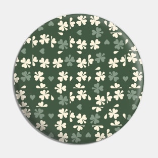 Green Clover Checkers Pin