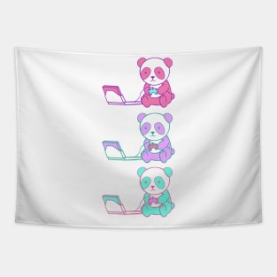 Gaming Panda Tricolor Tapestry