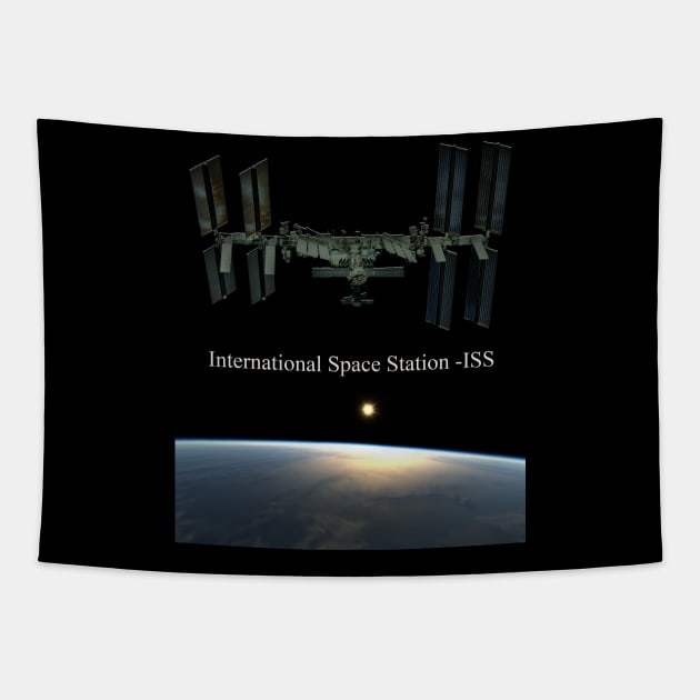 International Space Station - ISS Tapestry by Caravele