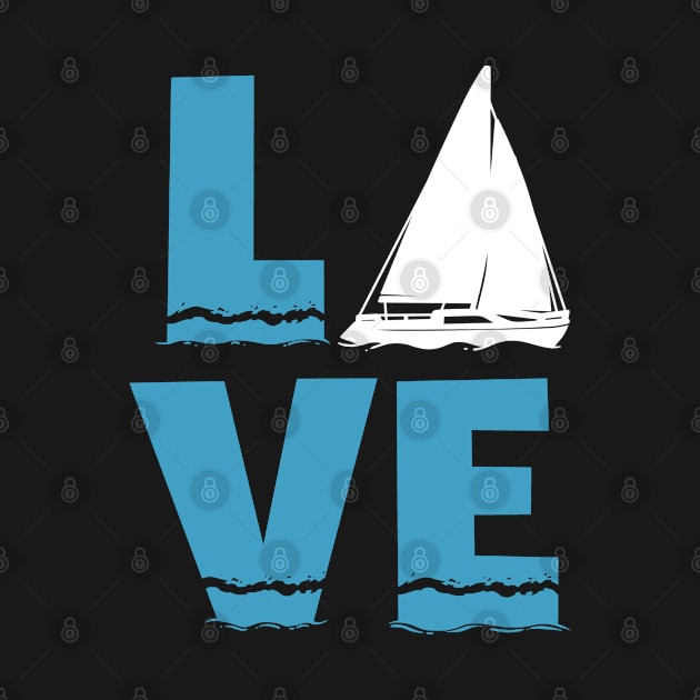 Love Sailing Gift Print Retro Sailor And Ocean Sailboat Print by Linco