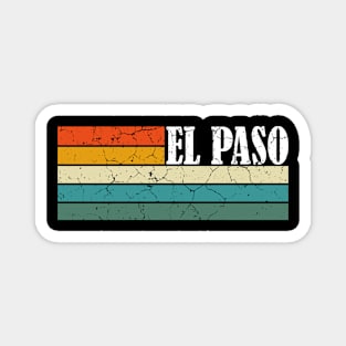 El Paso Texas city retro Magnet