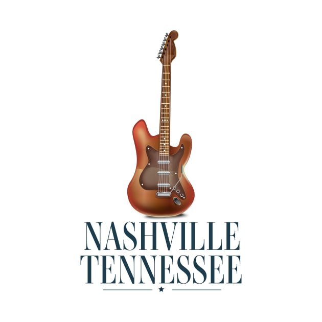 Nashville Tennessee Guitar travel print by nickemporium1