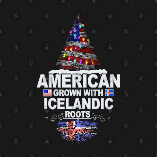 Christmas Tree  American Grown With Icelandic Roots - Gift for Icelandic From Iceland by Country Flags