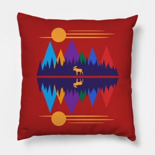 Moose In The Moonlight Pillow