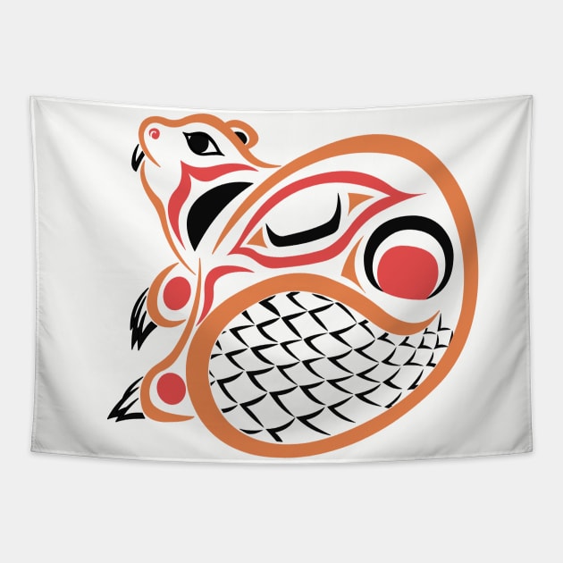 Indigenous Beaver (Amik) Tapestry by KendraHowland.Art.Scroll