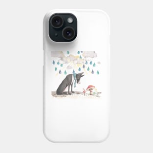 Baby room art with great dane and mouse Phone Case