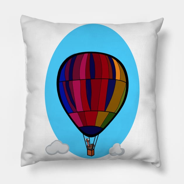 Ostrich in a Balloon Pillow by RG Illustration