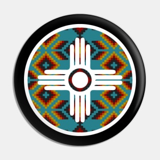 New Mexico Flag Design - Native Zia Pattern Pin