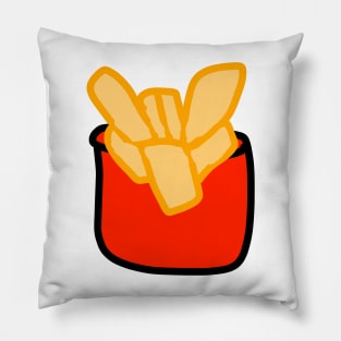 Red box yellow fries chips art Pillow