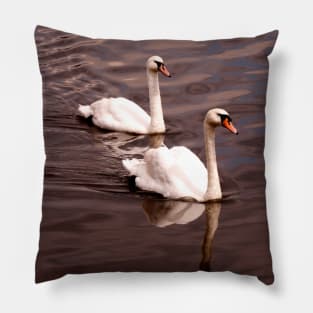 Swans Together Pillow