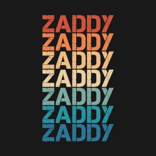 Zaddy Retro Vintage Distressed Aesthetic Repeated Typography T-Shirt