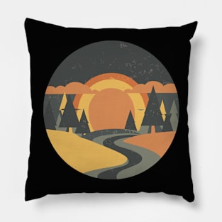 retro sunset Pillow