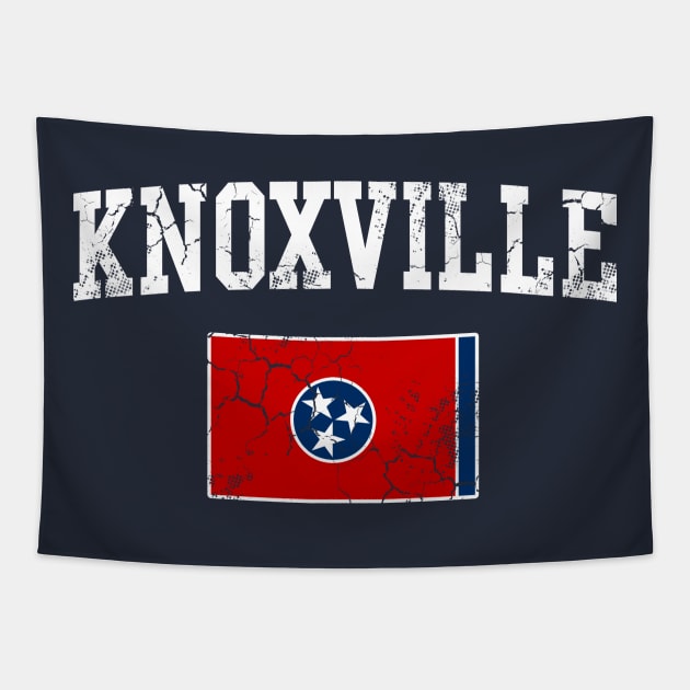 Knoxville Tennessee Flag Vintage Distressed Tapestry by E