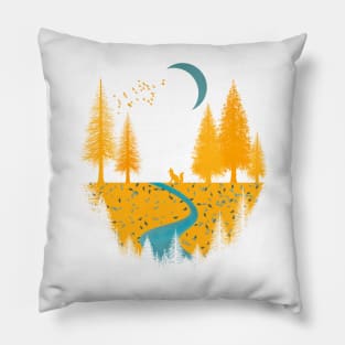 Fox night in mustard tones Pillow