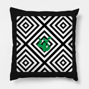 Abstract geometric pattern - black - cactus. Pillow