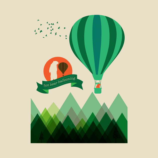 Hot Bear Ballooning by modernistdesign