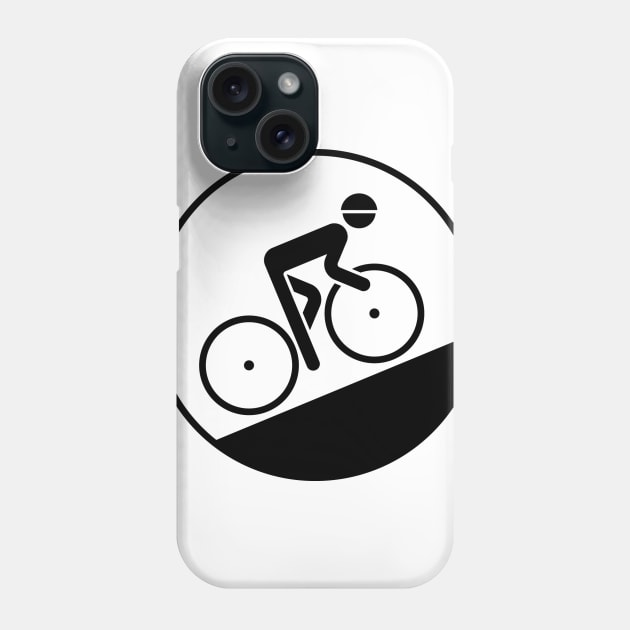 Cyclist Bicyclist Biker (Racing Bicycle / Uphill / Black) Phone Case by MrFaulbaum